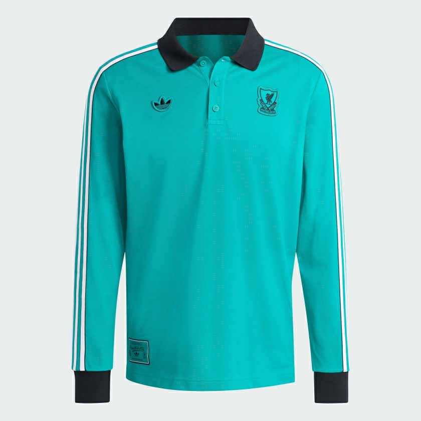 LIVERPOOL FC TERRACE ICONS LONG SLEEVE POLO SHIRT JW5471 ORIGINAL