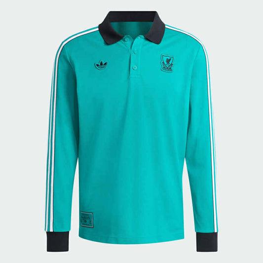 LIVERPOOL FC TERRACE ICONS LONG SLEEVE POLO SHIRT JW5471 ORIGINAL