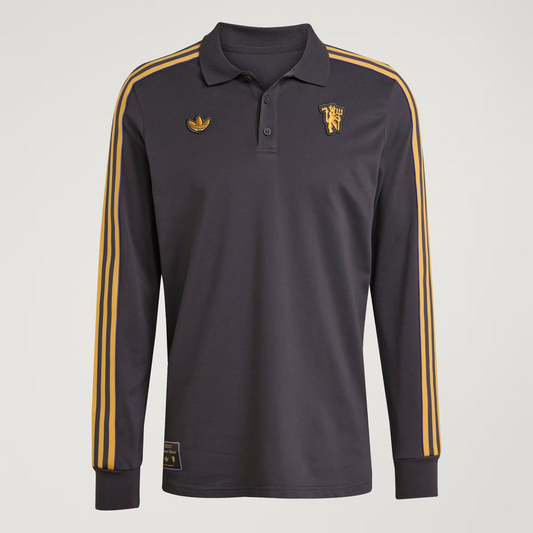 MANCHESTER UNITED TERRACE ICONS LONG SLEEVE POLO SHIRT JN2822 ORIGINAL
