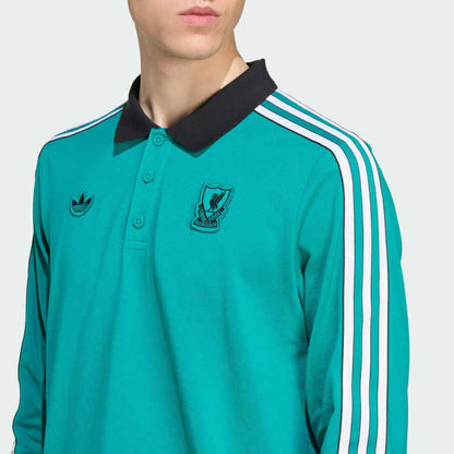 LIVERPOOL FC TERRACE ICONS LONG SLEEVE POLO SHIRT JW5471 ORIGINAL